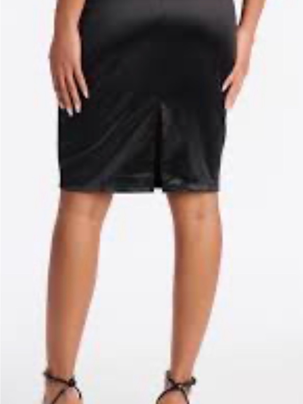 Fashion Nova Black Xena Satin Pencil Midi Skirt